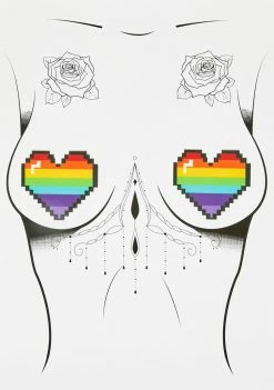 Neva Nude Rainbow Pixel Heart Pasties