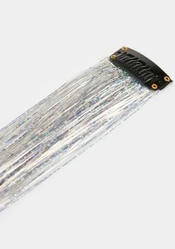 Neva Nude Silver 20" Hair Tinsel Extension 3-Pack