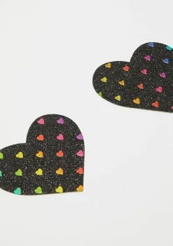 Neva Nude Black Rainbow Heart Pasties