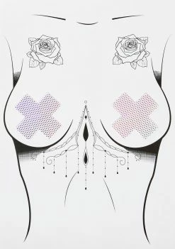 Neva Nude Liquid Party Pure White Holographic X Factor Pasties Pasties & Tatts