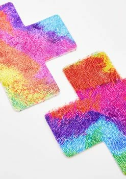 Neva Nude Velvet Tie Dye Cross Pasties Pasties & Tatts