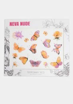 Neva Nude Orange Butterfly Temporary Tattoos