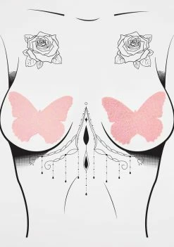 Neva Nude Pink Butterfly Pasties & Thong Set
