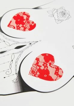 Neva Nude Red Lace Heart Pasties Pasties & Tatts