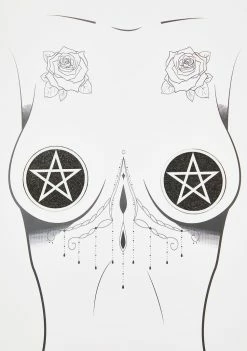 Neva Nude Wicca Pentagram Glitter Pasties